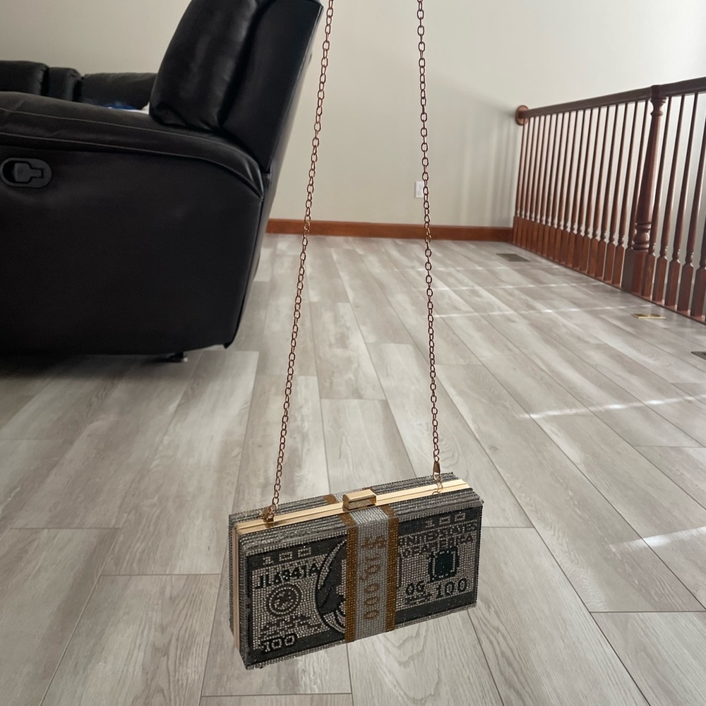 Rhinestone Money Clutch